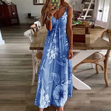 Load image into Gallery viewer, Summer Sleeveless Floral Print Maxi Long Beach Dresses - winsomesboutique
