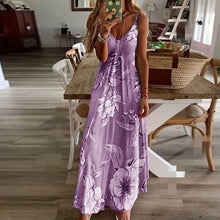 Load image into Gallery viewer, Summer Sleeveless Floral Print Maxi Long Beach Dresses - winsomesboutique
