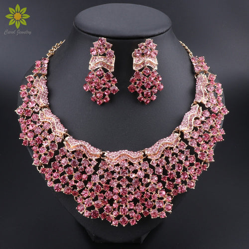 Pink Crystal Bridal Jewelry Sets - winsomesboutique