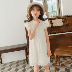 100% Cotton White Lace Dresses for Girls - winsomesboutique