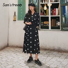 Load image into Gallery viewer, Black Polka Dot Elastic Waist Women Casual Dresses - winsomesboutique
