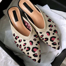 Load image into Gallery viewer, Summer woman sandals new crocheted shoe Knit ladies slippers Pointed middle heel slipper thick heel shoes breathable Casual - winsomesboutique
