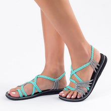 Load image into Gallery viewer, Women Flat Shoes Nylon Rope Flip Flops Sandal - winsomesboutique
