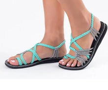 Load image into Gallery viewer, Women Flat Shoes Nylon Rope Flip Flops Sandal - winsomesboutique
