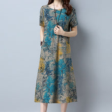 Load image into Gallery viewer, Cotton Linen Summer Loose Plus size Casual Dress - winsomesboutique
