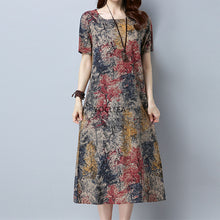 Load image into Gallery viewer, Cotton Linen Summer Loose Plus size Casual Dress - winsomesboutique
