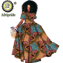 Load image into Gallery viewer, African Casual Print Maxi A-Line Off Shoulder Wax Attire Party Wedding Dress - winsomesboutique
