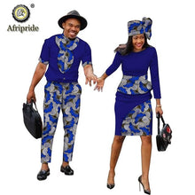 Load image into Gallery viewer, Women Dresses + Men Clothing Set Dashiki Shirts Ankara Casual Wear - winsomesboutique
