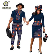 Load image into Gallery viewer, Women Dresses + Men Clothing Set Dashiki Shirts Ankara Casual Wear - winsomesboutique
