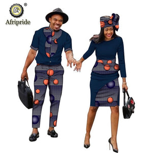 Women Dresses + Men Clothing Set Dashiki Shirts Ankara Casual Wear - winsomesboutique