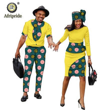 Load image into Gallery viewer, Women Dresses + Men Clothing Set Dashiki Shirts Ankara Casual Wear - winsomesboutique

