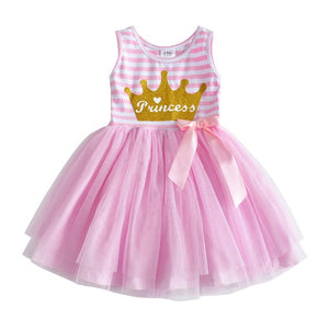 DXTON Flying Sleeve Kids Unicorn Party Dresses Children Clothing 3-8Y - winsomesboutique