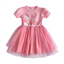 Load image into Gallery viewer, DXTON Flying Sleeve Kids Unicorn Party Dresses Children Clothing 3-8Y - winsomesboutique
