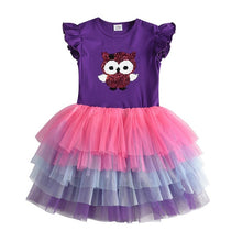 Load image into Gallery viewer, DXTON Flying Sleeve Kids Unicorn Party Dresses Children Clothing 3-8Y - winsomesboutique
