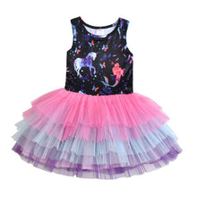 Load image into Gallery viewer, DXTON Flying Sleeve Kids Unicorn Party Dresses Children Clothing 3-8Y - winsomesboutique
