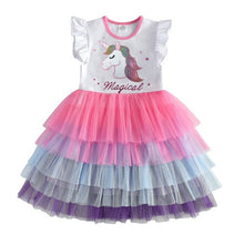 Load image into Gallery viewer, DXTON Flying Sleeve Kids Unicorn Party Dresses Children Clothing 3-8Y - winsomesboutique
