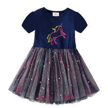 Load image into Gallery viewer, DXTON Flying Sleeve Kids Unicorn Party Dresses Children Clothing 3-8Y - winsomesboutique
