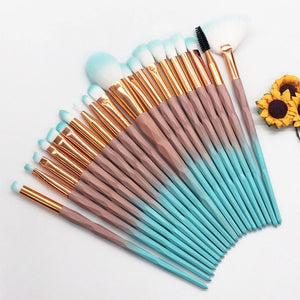 20pcs Diamond Makeup Brush Set Contour Beauty Cosmetic Colorful For Make Up Tool - winsomesboutique