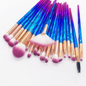 20pcs Diamond Makeup Brush Set Contour Beauty Cosmetic Colorful For Make Up Tool - winsomesboutique