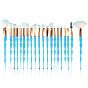 20pcs Diamond Makeup Brush Set Contour Beauty Cosmetic Colorful For Make Up Tool - winsomesboutique