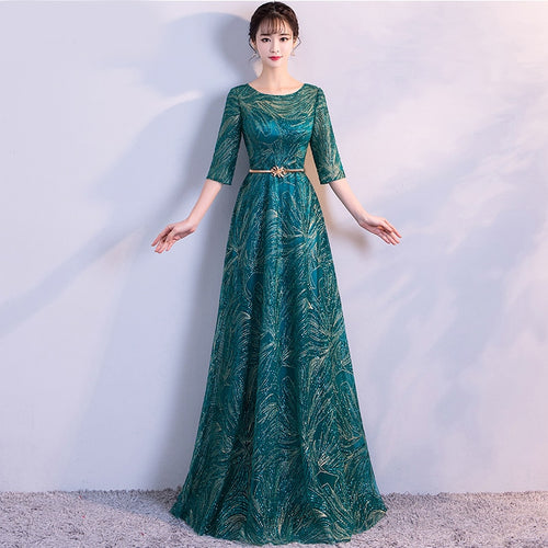 Shiny Sequin Long Evening Dress - winsomesboutique
