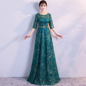 Shiny Sequin Long Evening Dress - winsomesboutique