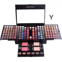 Load image into Gallery viewer, Professional Cosmetic Makeup kit 180 colors matte nude shimmer eyeshadow palette with brush mirror - winsomesboutique
