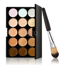 Load image into Gallery viewer, 15 Color Professional Concealer Palette Make up Set brush Sponge Puff Contouring Makeup Kit Cream Based - winsomesboutique
