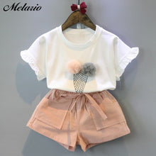 Load image into Gallery viewer, Melario Cotton Summer Vest Two Piece Sleeveless Girls Clothes Suit Casual Dot Outfits - winsomesboutique
