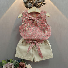 Load image into Gallery viewer, Melario Cotton Summer Vest Two Piece Sleeveless Girls Clothes Suit Casual Dot Outfits - winsomesboutique
