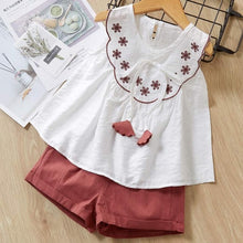 Load image into Gallery viewer, Melario Cotton Summer Vest Two Piece Sleeveless Girls Clothes Suit Casual Dot Outfits - winsomesboutique
