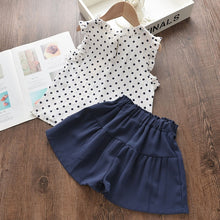 Load image into Gallery viewer, Melario Cotton Summer Vest Two Piece Sleeveless Girls Clothes Suit Casual Dot Outfits - winsomesboutique
