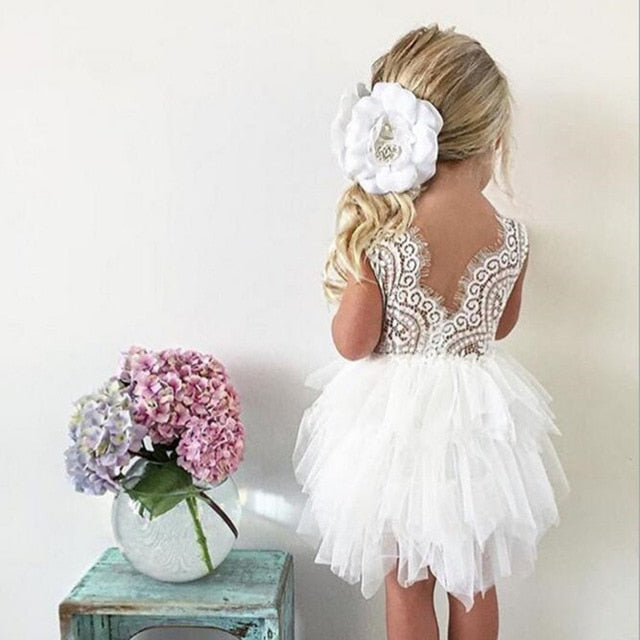 Elegant White Beading Summer Dresses For Girl 2020  Ceremony 4 5 6 Years Teenage Girl Costume - winsomesboutique