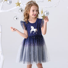 Load image into Gallery viewer, DXTON Flying Sleeve Kids Unicorn Party Dresses Children Clothing 3-8Y - winsomesboutique
