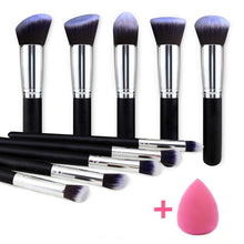 Load image into Gallery viewer, 10pcs Professional Powder Foundation Eyeshadow Cosmetics Soft Synthetic Hair Make Up Brushes Set Gift  and Beauty Egg - winsomesboutique
