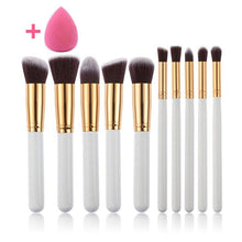 Load image into Gallery viewer, 10pcs Professional Powder Foundation Eyeshadow Cosmetics Soft Synthetic Hair Make Up Brushes Set Gift  and Beauty Egg - winsomesboutique
