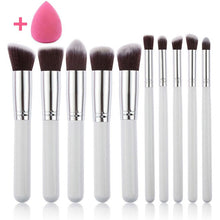 Load image into Gallery viewer, 10pcs Professional Powder Foundation Eyeshadow Cosmetics Soft Synthetic Hair Make Up Brushes Set Gift  and Beauty Egg - winsomesboutique
