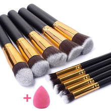 Load image into Gallery viewer, 10pcs Professional Powder Foundation Eyeshadow Cosmetics Soft Synthetic Hair Make Up Brushes Set Gift  and Beauty Egg - winsomesboutique
