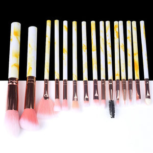 5/10/15pcs Professional Marble Makeup Brushes Tool Natural Brush Set Kit - winsomesboutique