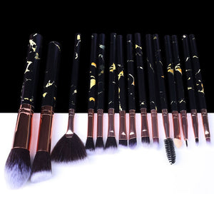 5/10/15pcs Professional Marble Makeup Brushes Tool Natural Brush Set Kit - winsomesboutique