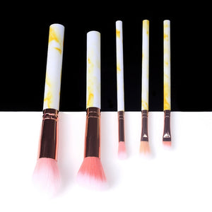 5/10/15pcs Professional Marble Makeup Brushes Tool Natural Brush Set Kit - winsomesboutique