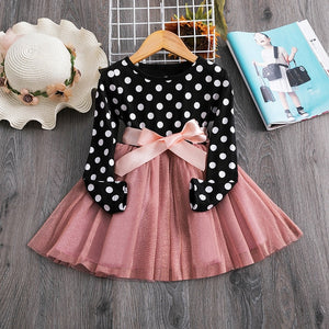 3-12 Years Girls Summer Polka-Dot Dress Sleeveless Bow Ball Gown Clothing - winsomesboutique