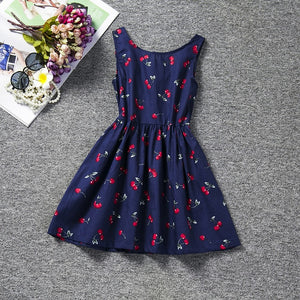 3-12 Years Girls Summer Polka-Dot Dress Sleeveless Bow Ball Gown Clothing - winsomesboutique