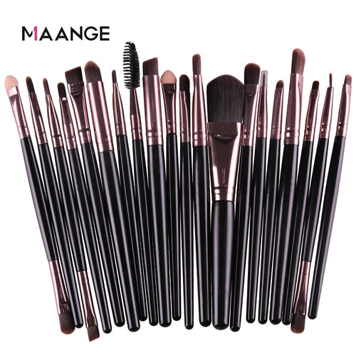 MAANGE 20 Pcs Makeup Brush Set Pro Foundation Powder Eyebrow Brush Double Head Brush Beauty Make Up Kits Tool - winsomesboutique