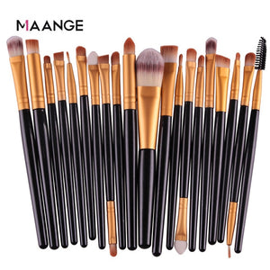 MAANGE 20 Pcs Makeup Brush Set Pro Foundation Powder Eyebrow Brush Double Head Brush Beauty Make Up Kits Tool - winsomesboutique