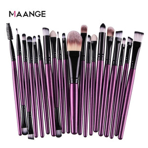 MAANGE 20 Pcs Makeup Brush Set Pro Foundation Powder Eyebrow Brush Double Head Brush Beauty Make Up Kits Tool - winsomesboutique