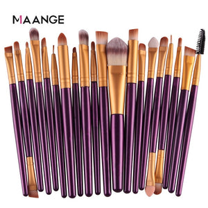 MAANGE 20 Pcs Makeup Brush Set Pro Foundation Powder Eyebrow Brush Double Head Brush Beauty Make Up Kits Tool - winsomesboutique
