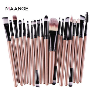 MAANGE 20 Pcs Makeup Brush Set Pro Foundation Powder Eyebrow Brush Double Head Brush Beauty Make Up Kits Tool - winsomesboutique