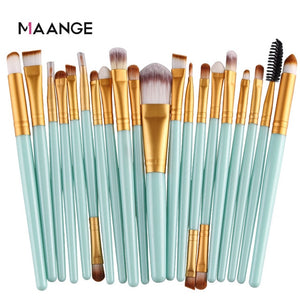 MAANGE 20 Pcs Makeup Brush Set Pro Foundation Powder Eyebrow Brush Double Head Brush Beauty Make Up Kits Tool - winsomesboutique