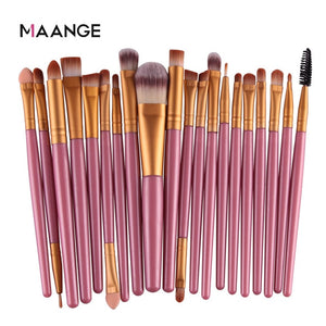 MAANGE 20 Pcs Makeup Brush Set Pro Foundation Powder Eyebrow Brush Double Head Brush Beauty Make Up Kits Tool - winsomesboutique